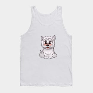 Funny Puppy Westie Smiling Tank Top